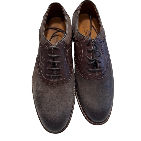 Johnston & Murphy Wagner Saddle Oxford Sheepskin Lined Brogue Sz 8.5M NIB